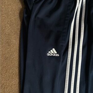 Adidas  Dark Blue Joggers with White Stripes